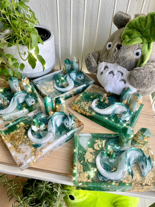 Jade and Gold Dragon Trays