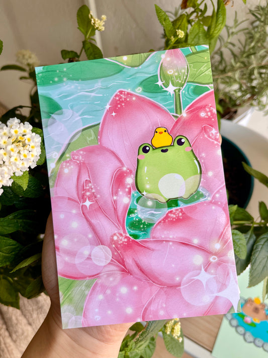 Lotus Frog Print on 4"x 6" Glossy Paper