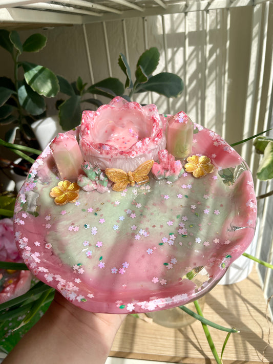 Sakura Gold Butterfly Jewelry/Trinket Tray